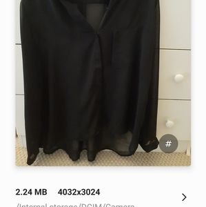 Black, long sleeved blouse